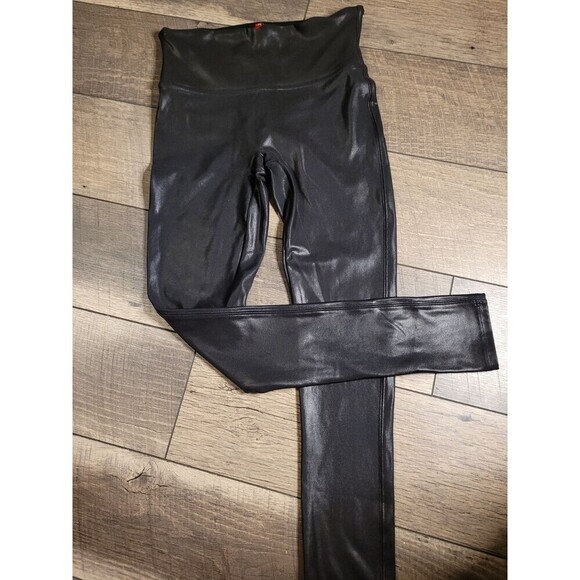 Spanx Metallic Faux Leather Leggings Size S - Picture 7 of 10